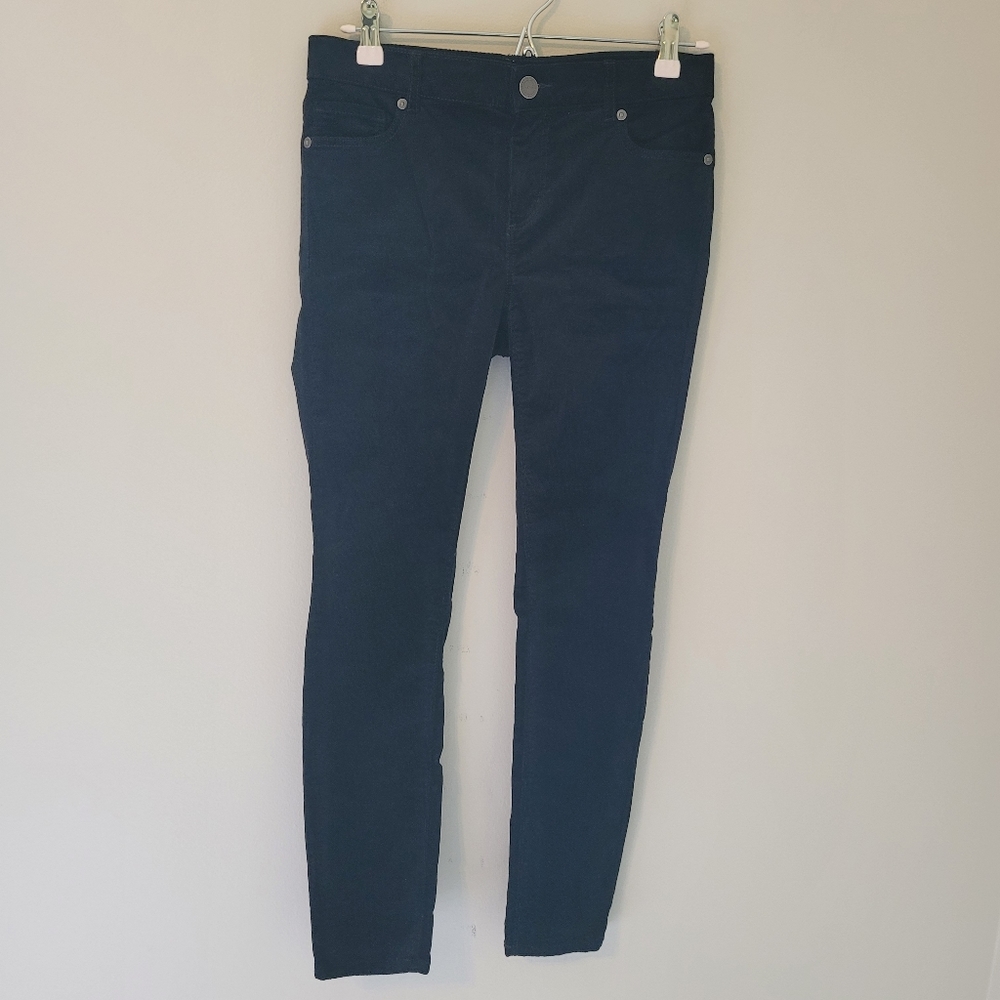 LOFT Black Velvet Modern Skinny Pants